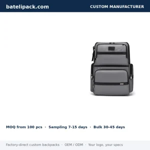 Business Backpack with Water-Repellent, Large Capacity, Padded Laptop Compartment — Custom Logo & OEM