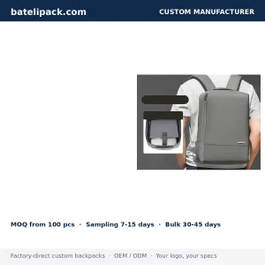 Business Backpack with Large Capacity, Padded Laptop Compartment — Custom Logo & OEM