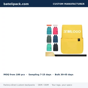 School Backpack with Lightweight, Travel Use — Custom Logo & OEM