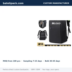 Business Backpack with Large Capacity, Padded Laptop Compartment, Outdoor Use — Custom Logo & OEM