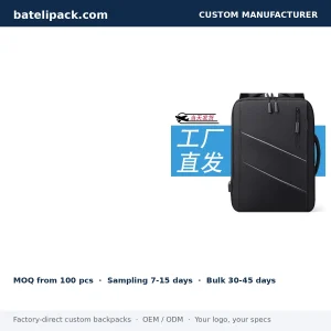Business Backpack with Large Capacity, Padded Laptop Compartment — Custom Logo & OEM