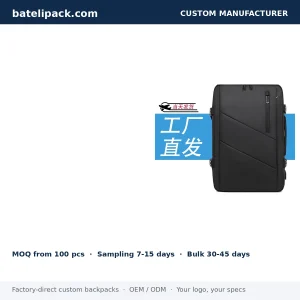 Business Backpack with Large Capacity, Padded Laptop Compartment — Custom Logo & OEM