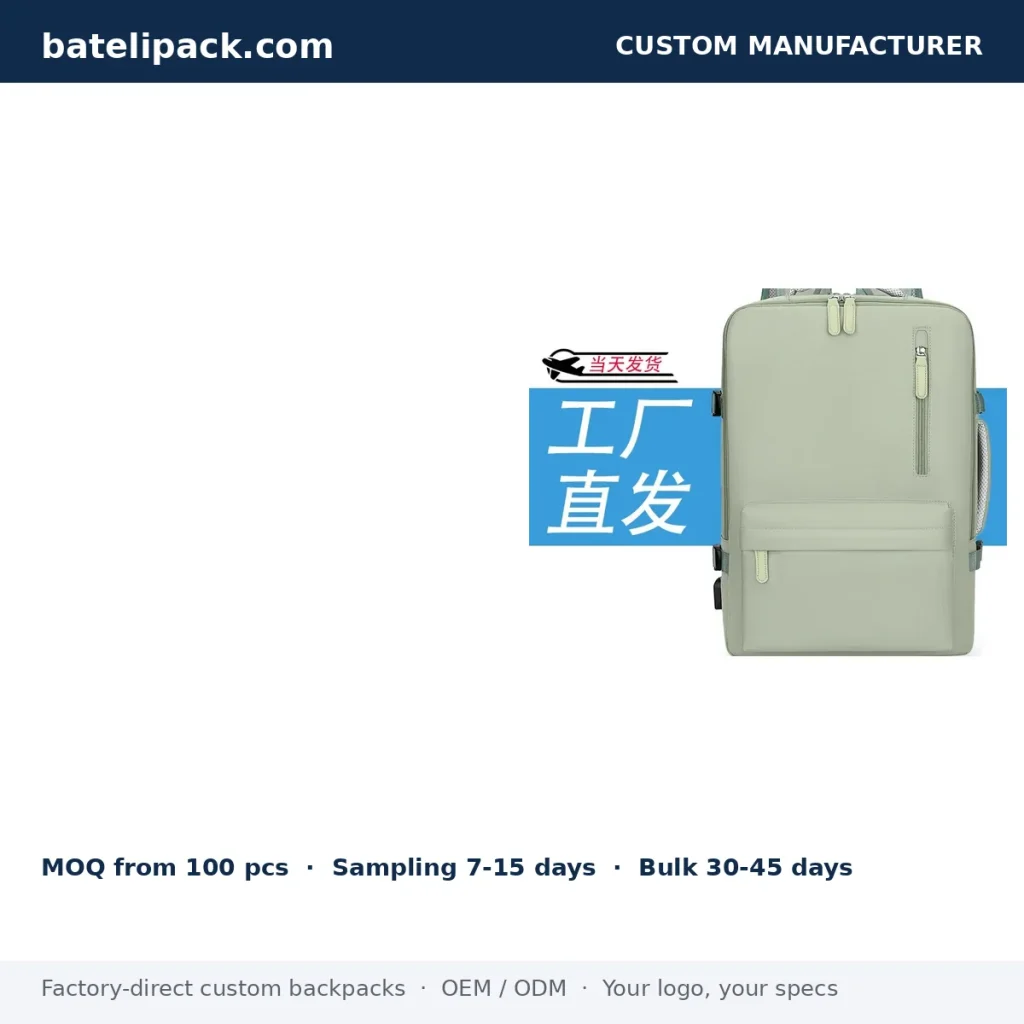 Business Backpack with Large Capacity, Padded Laptop Compartment — Custom Logo & OEM