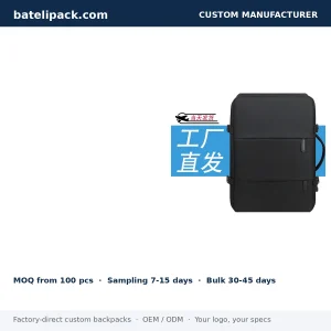 Business Backpack with Large Capacity, Padded Laptop Compartment, Student Use — Custom Logo & OEM