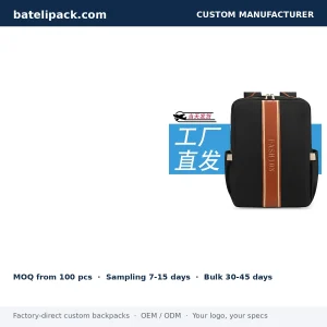 Business Backpack with Large Capacity, Padded Laptop Compartment, Student Use — Custom Logo & OEM