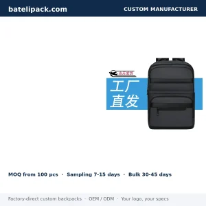 Business Backpack with Large Capacity, Padded Laptop Compartment, Student Use — Custom Logo & OEM