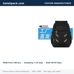 Business Backpack with Padded Laptop Compartment, Outdoor Use, Travel Use — Custom Logo & OEM