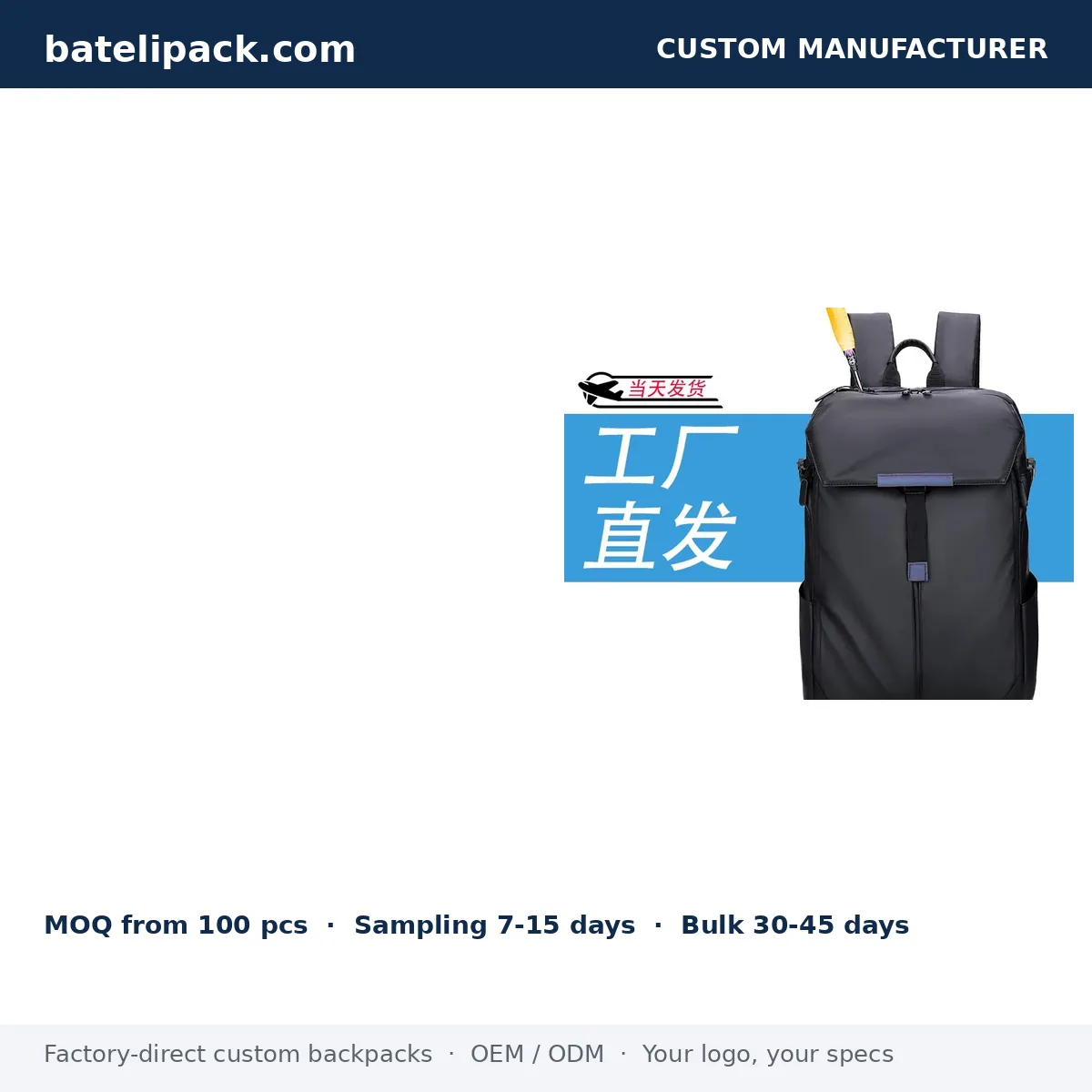 Business Backpack with Large Capacity, Student Use, School Use — Custom Logo & OEM