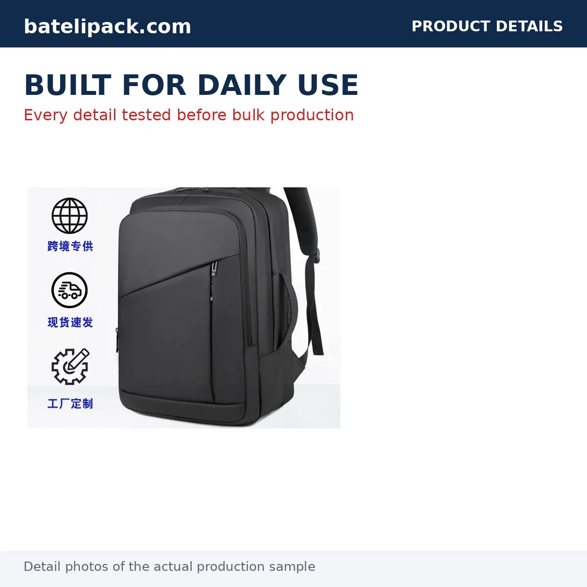 Business Backpack with Large Capacity, Padded Laptop Compartment, School Use — Custom Logo & OEM