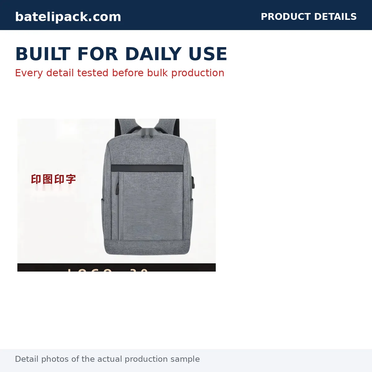 Business Backpack with USB Charging Port, Water-Repellent, Large Capacity — Custom Logo & OEM