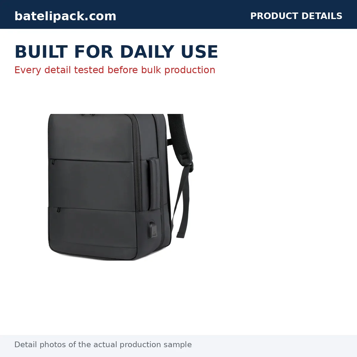 Business Backpack with Large Capacity, Padded Laptop Compartment, Outdoor Use — Custom Logo & OEM