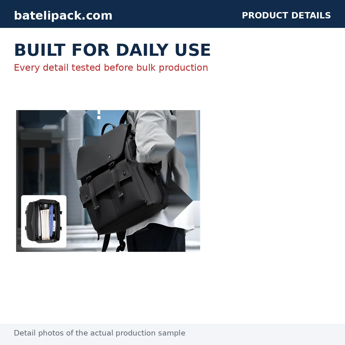 Business Backpack with Large Capacity, Padded Laptop Compartment, Lightweight — Custom Logo & OEM