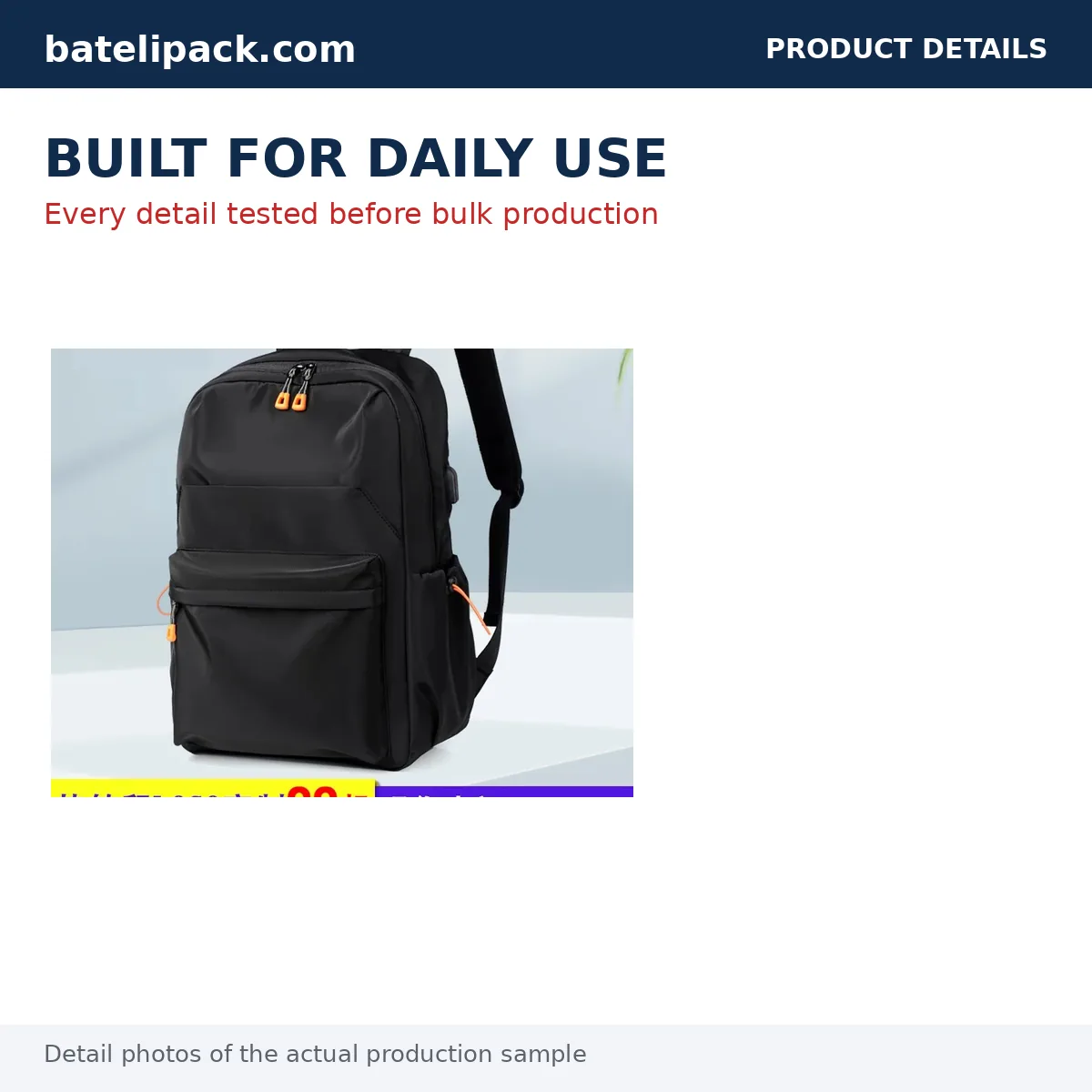 Business Backpack with Padded Laptop Compartment, Student Use, School Use — Custom Logo & OEM