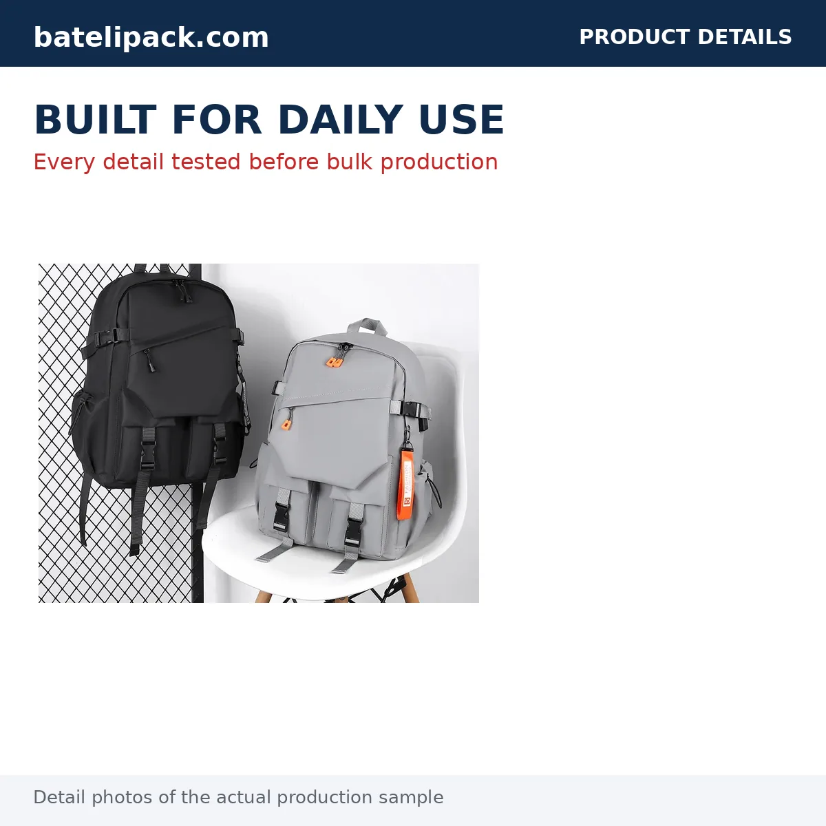 Business Backpack with Large Capacity, Padded Laptop Compartment, Custom Logo — Custom Logo & OEM