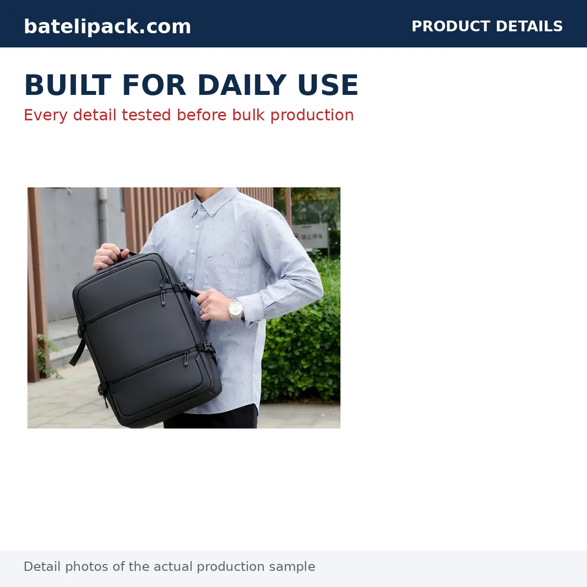Business Backpack with Water-Resistant, Large Capacity, Padded Laptop Compartment — Custom Logo & OEM