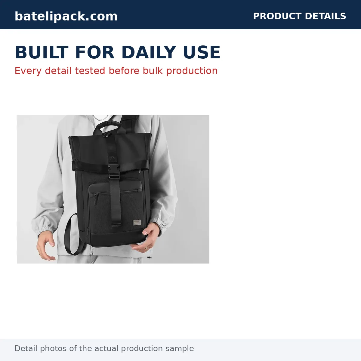 Business Backpack with Large Capacity, Padded Laptop Compartment, Abrasion-Resistant Fabric — Custom Logo & OEM