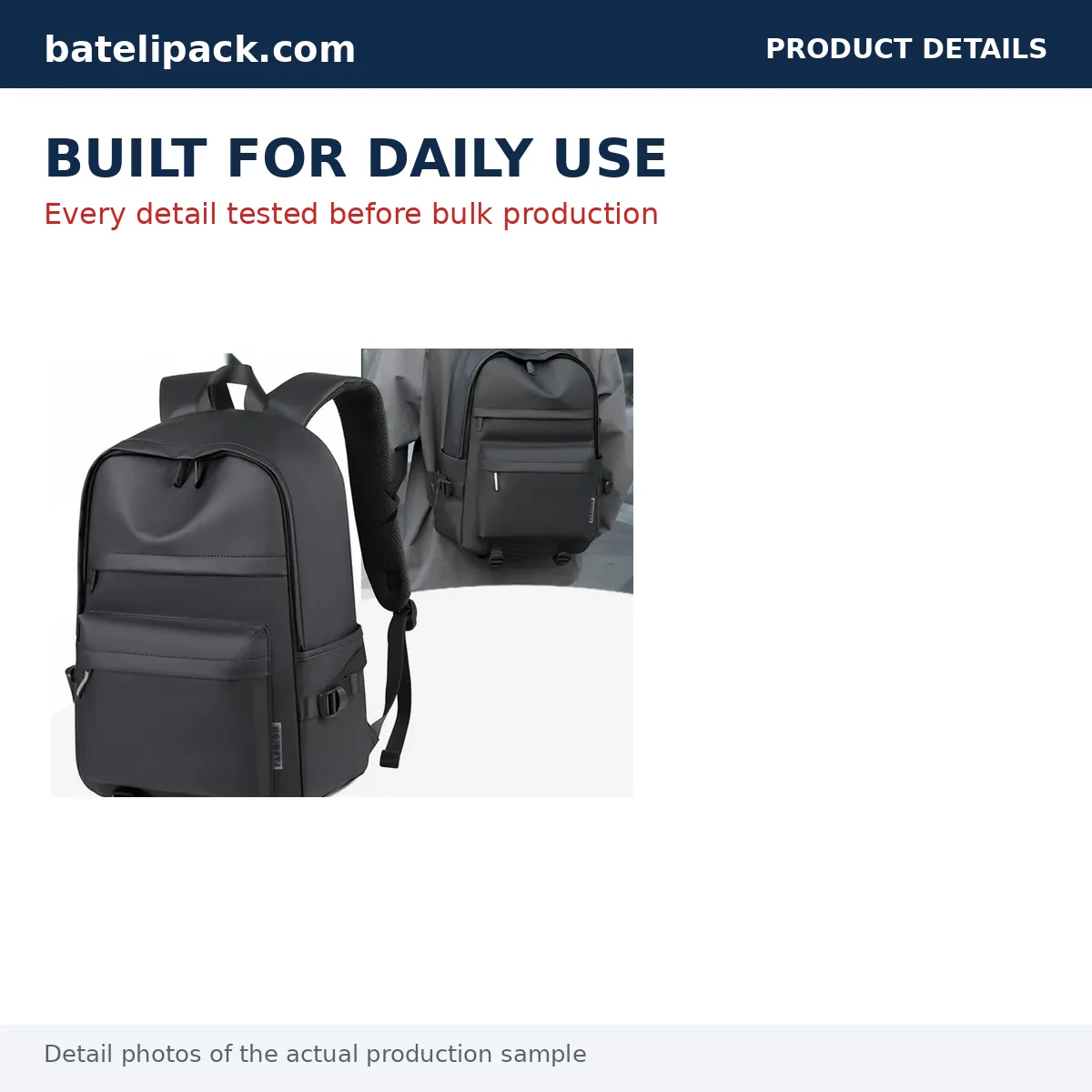 Business Backpack with Water-Repellent, Large Capacity, Padded Laptop Compartment — Custom Logo & OEM