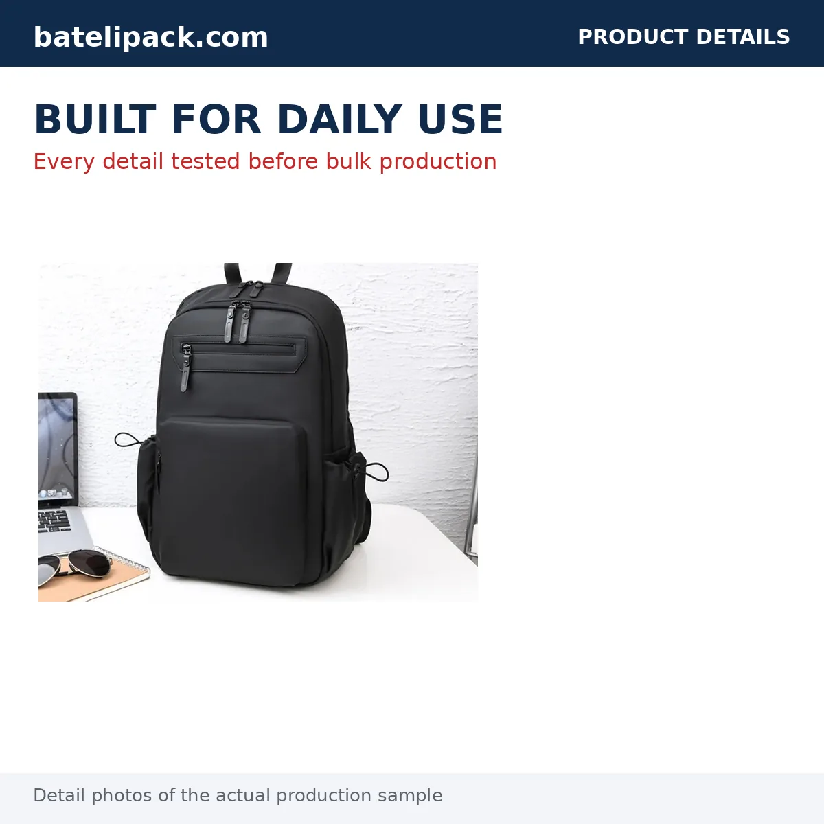 Business Backpack with Padded Laptop Compartment — Custom Logo & OEM