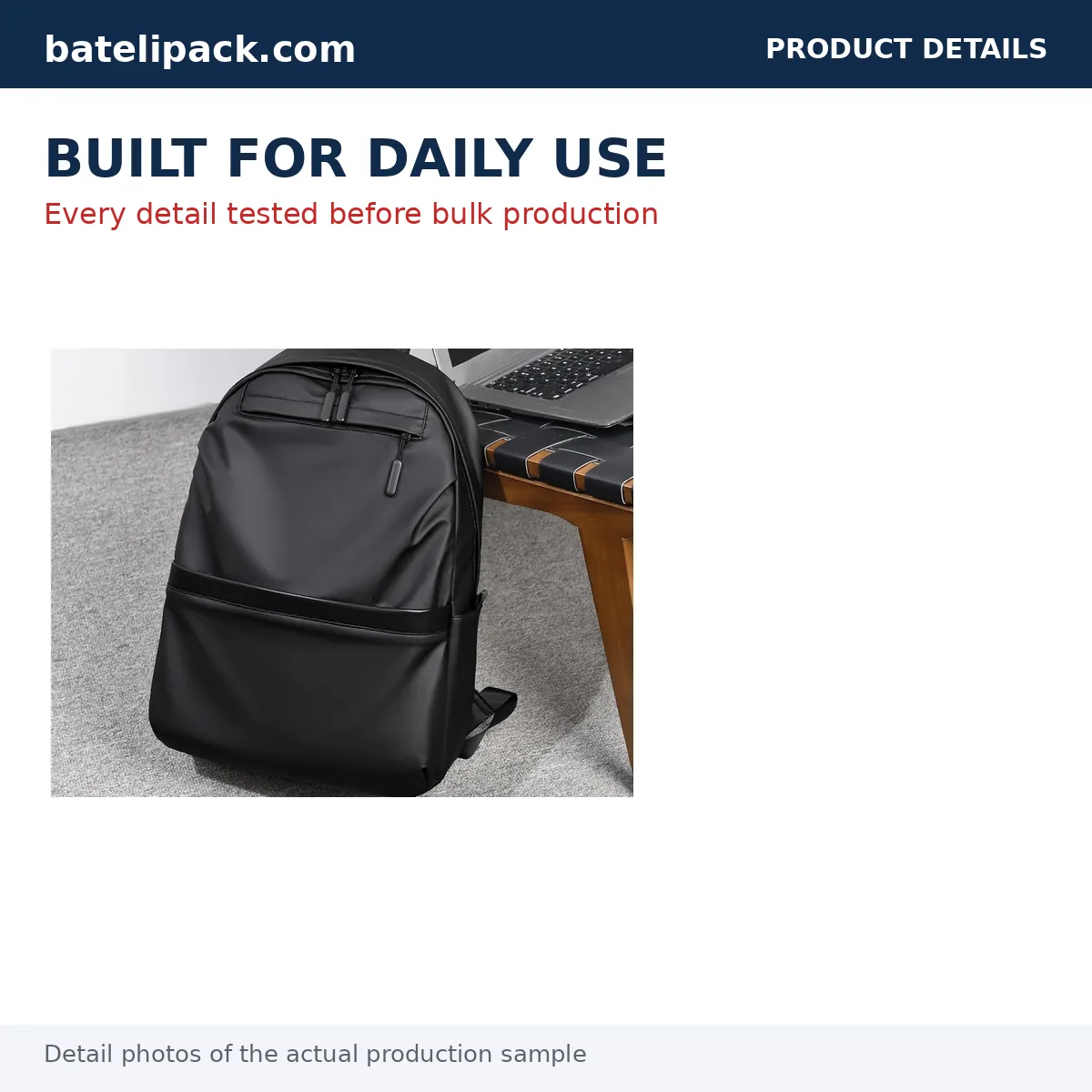 Business Backpack with Large Capacity, Padded Laptop Compartment — Custom Logo & OEM