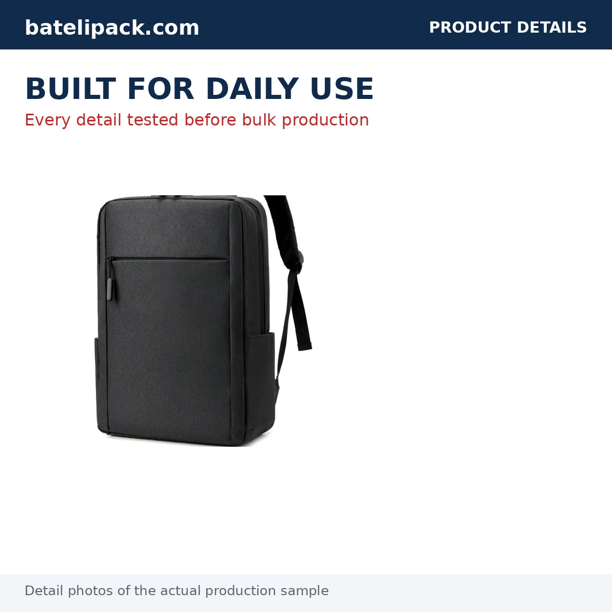 Business Backpack with Padded Laptop Compartment, Breathable Back Panel — Custom Logo & OEM