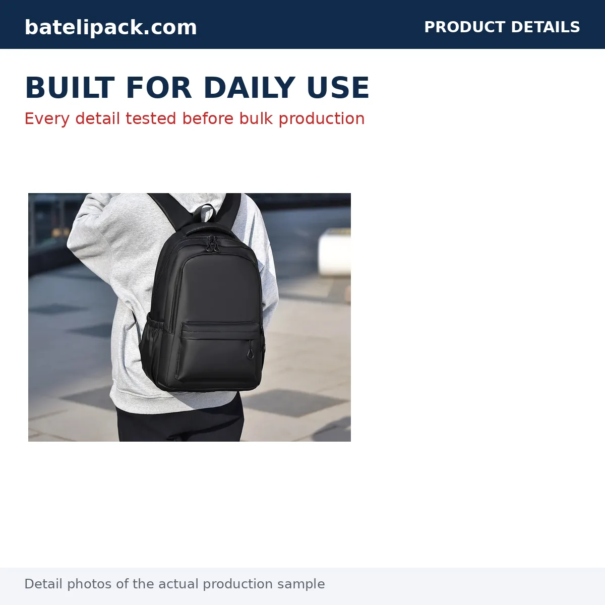 Business Backpack with Large Capacity, Padded Laptop Compartment, Student Use — Custom Logo & OEM