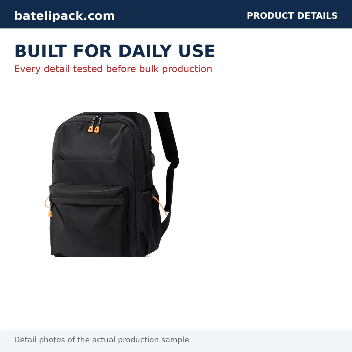 Business Backpack with Padded Laptop Compartment, Breathable Back Panel, Student Use — Custom Logo & OEM