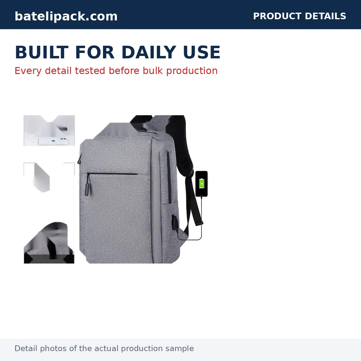 Business Backpack with Large Capacity, Padded Laptop Compartment, School Use — Custom Logo & OEM