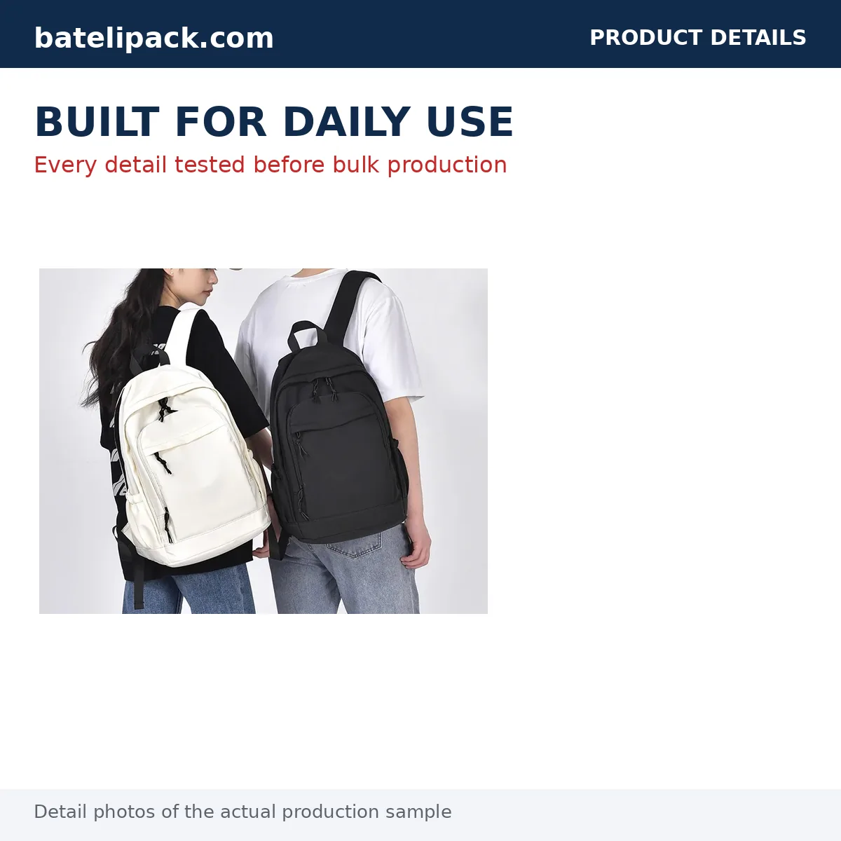 Business Backpack with Large Capacity, Padded Laptop Compartment, Multi-Pocket Layout — Custom Logo & OEM