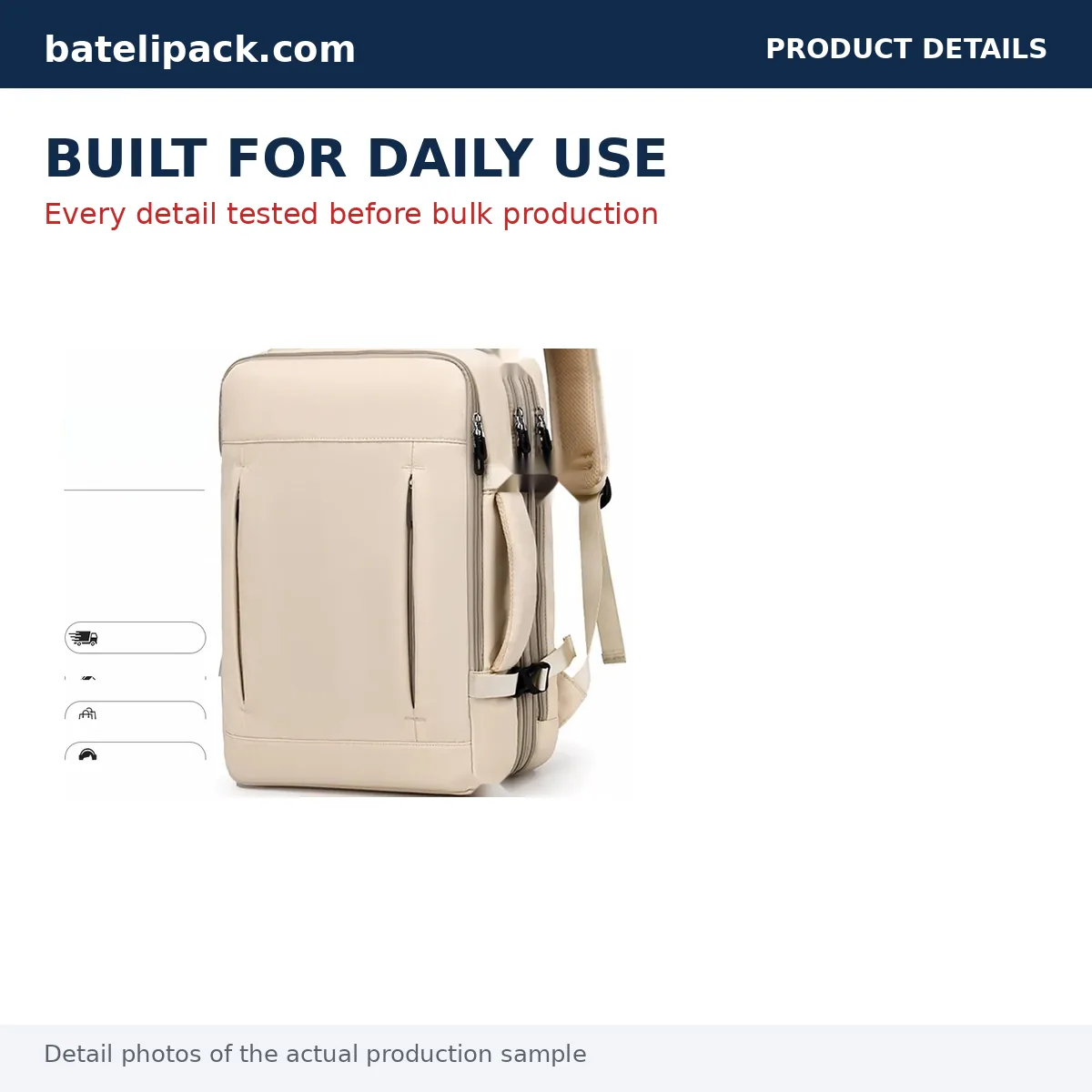 Business Backpack with Water-Resistant, Large Capacity, Padded Laptop Compartment — Custom Logo & OEM