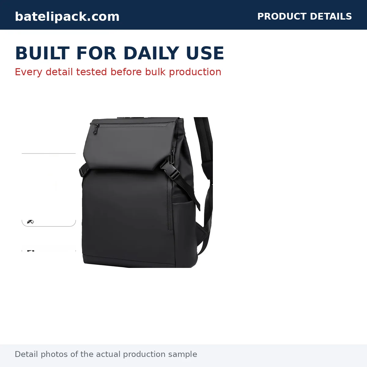 Business Backpack with Large Capacity, Padded Laptop Compartment, Travel Use — Custom Logo & OEM