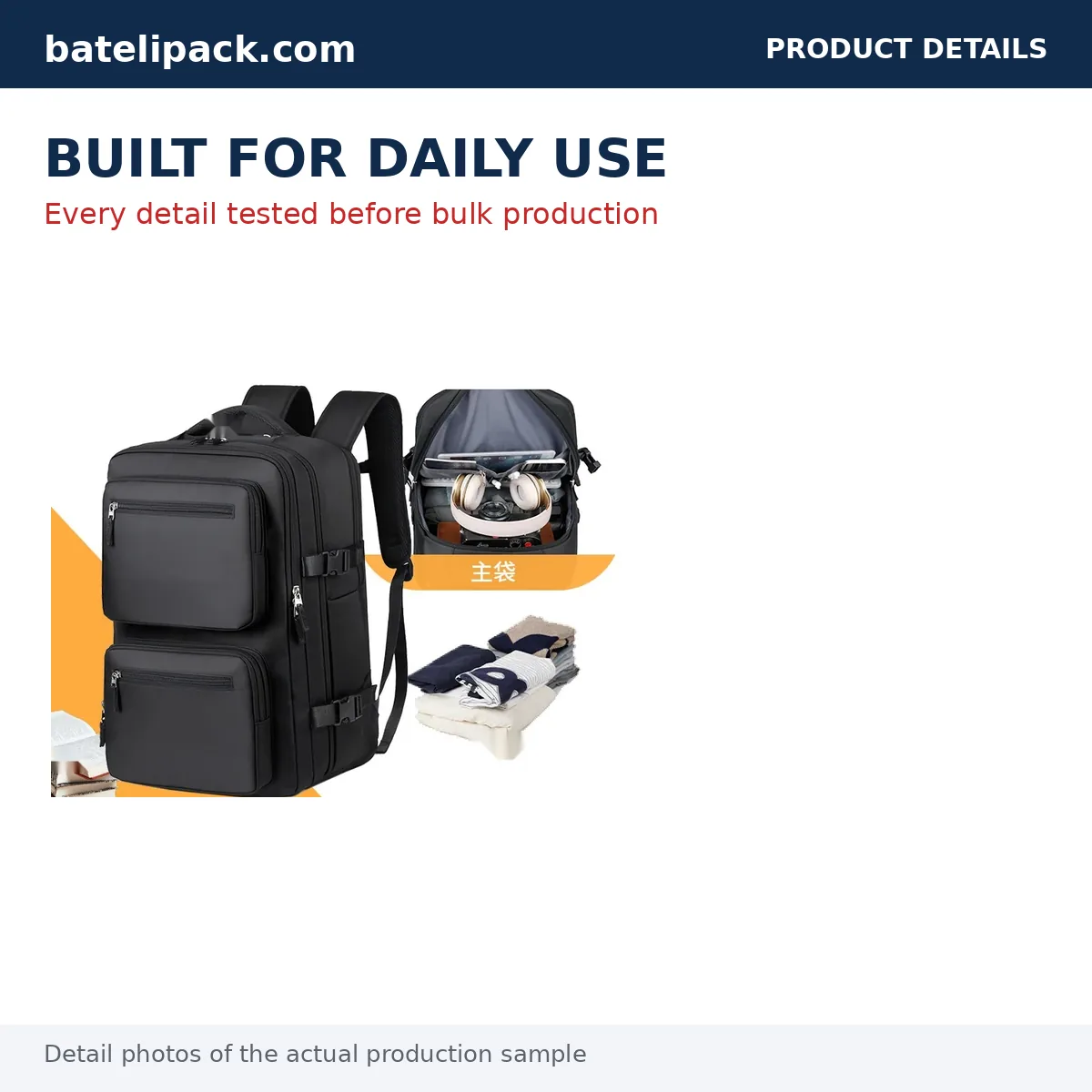 Business Backpack with USB Charging Port, Padded Laptop Compartment, Travel Use — Custom Logo & OEM