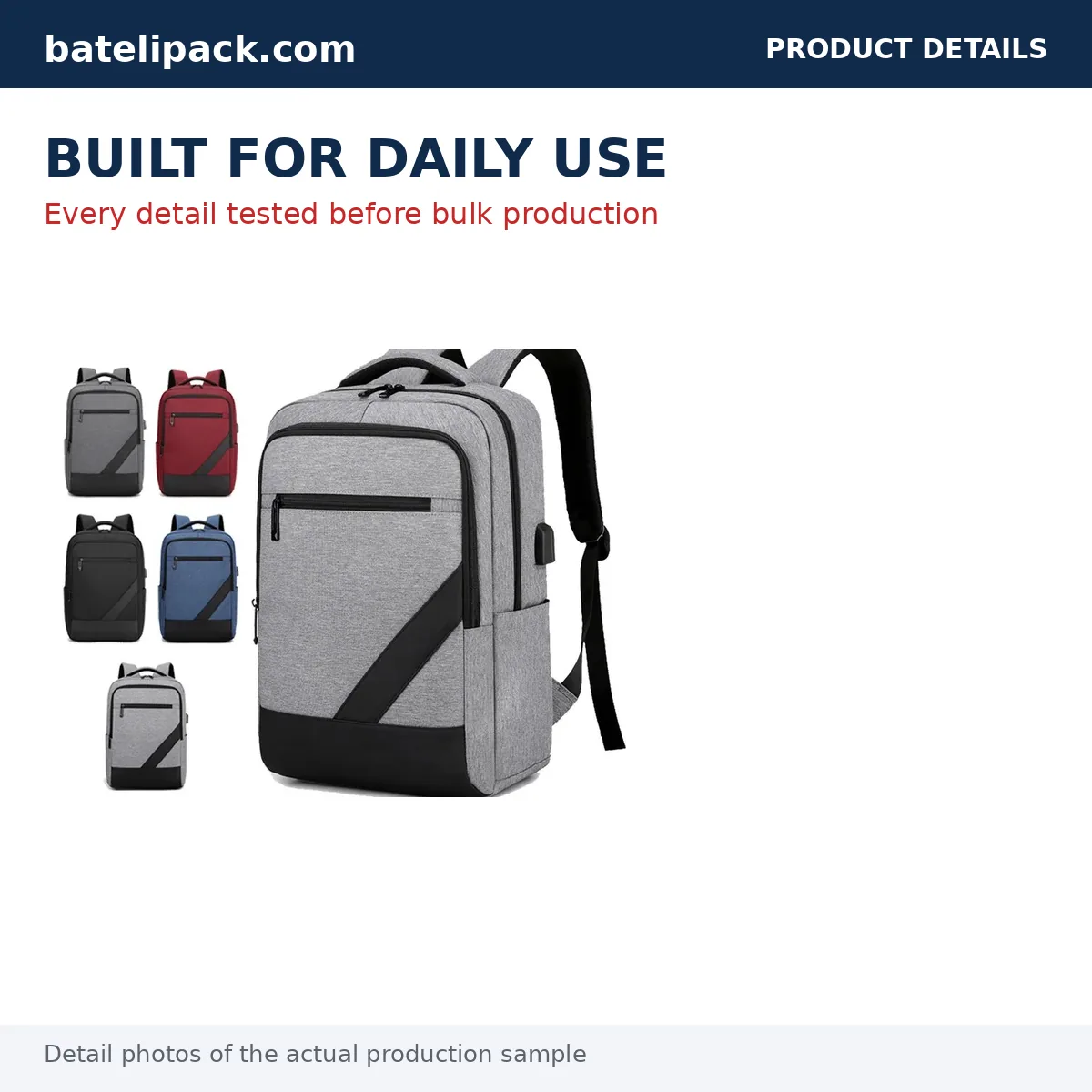 Business Backpack with Water-Resistant, Large Capacity, Padded Laptop Compartment — Custom Logo & OEM