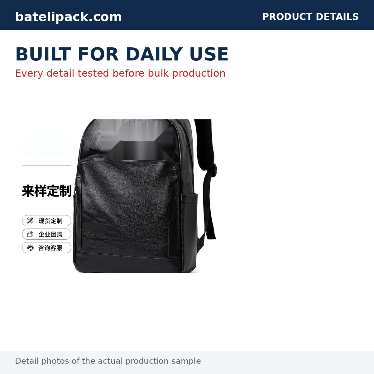 Business Backpack with Water-Resistant, Large Capacity, Padded Laptop Compartment — Custom Logo & OEM