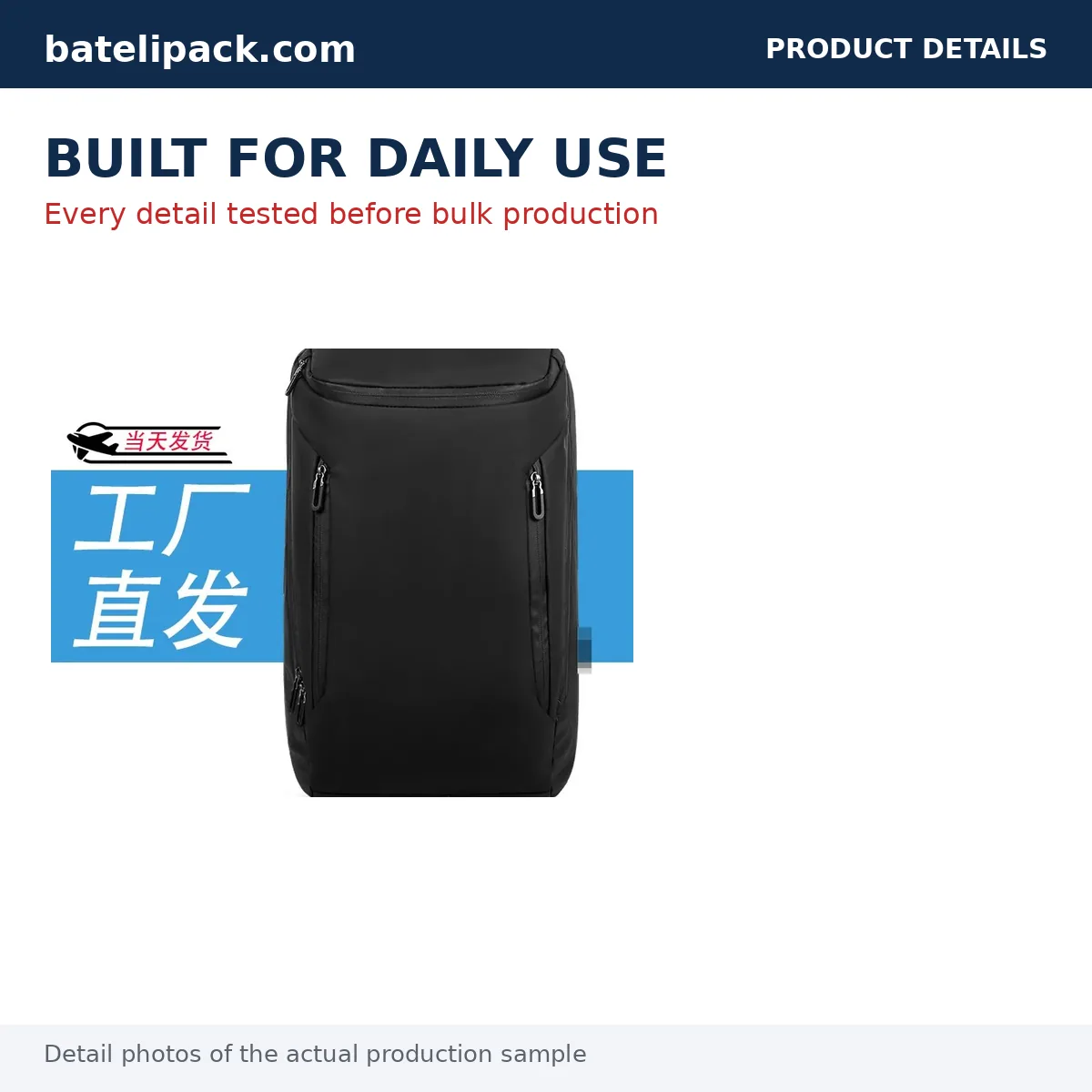 Business Backpack with Large Capacity, Padded Laptop Compartment, Travel Use — Custom Logo & OEM