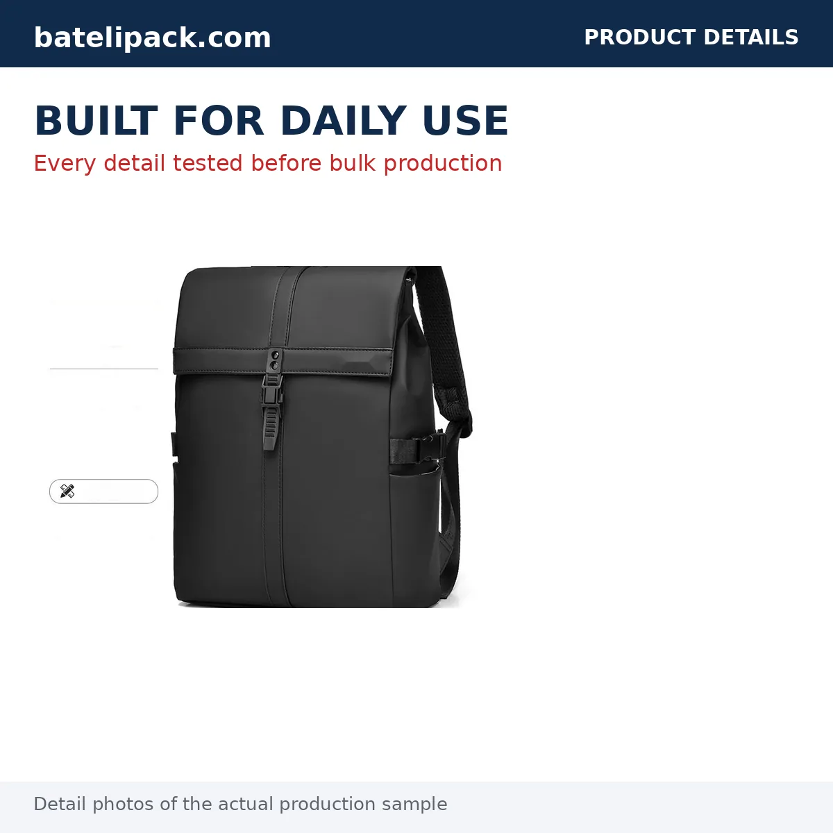 Business Backpack with Large Capacity, Padded Laptop Compartment, Travel Use — Custom Logo & OEM