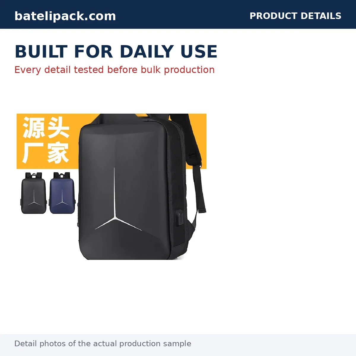 Business Backpack with Water-Resistant, Large Capacity, Padded Laptop Compartment — Custom Logo & OEM