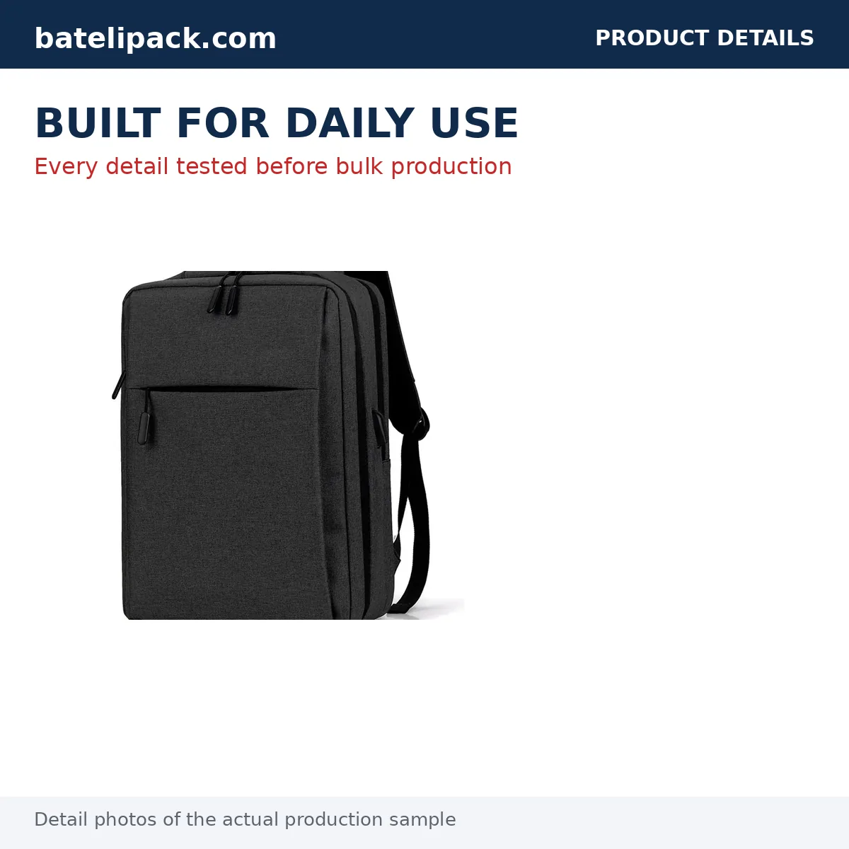 Business Backpack with Water-Resistant, Large Capacity, Padded Laptop Compartment — Custom Logo & OEM