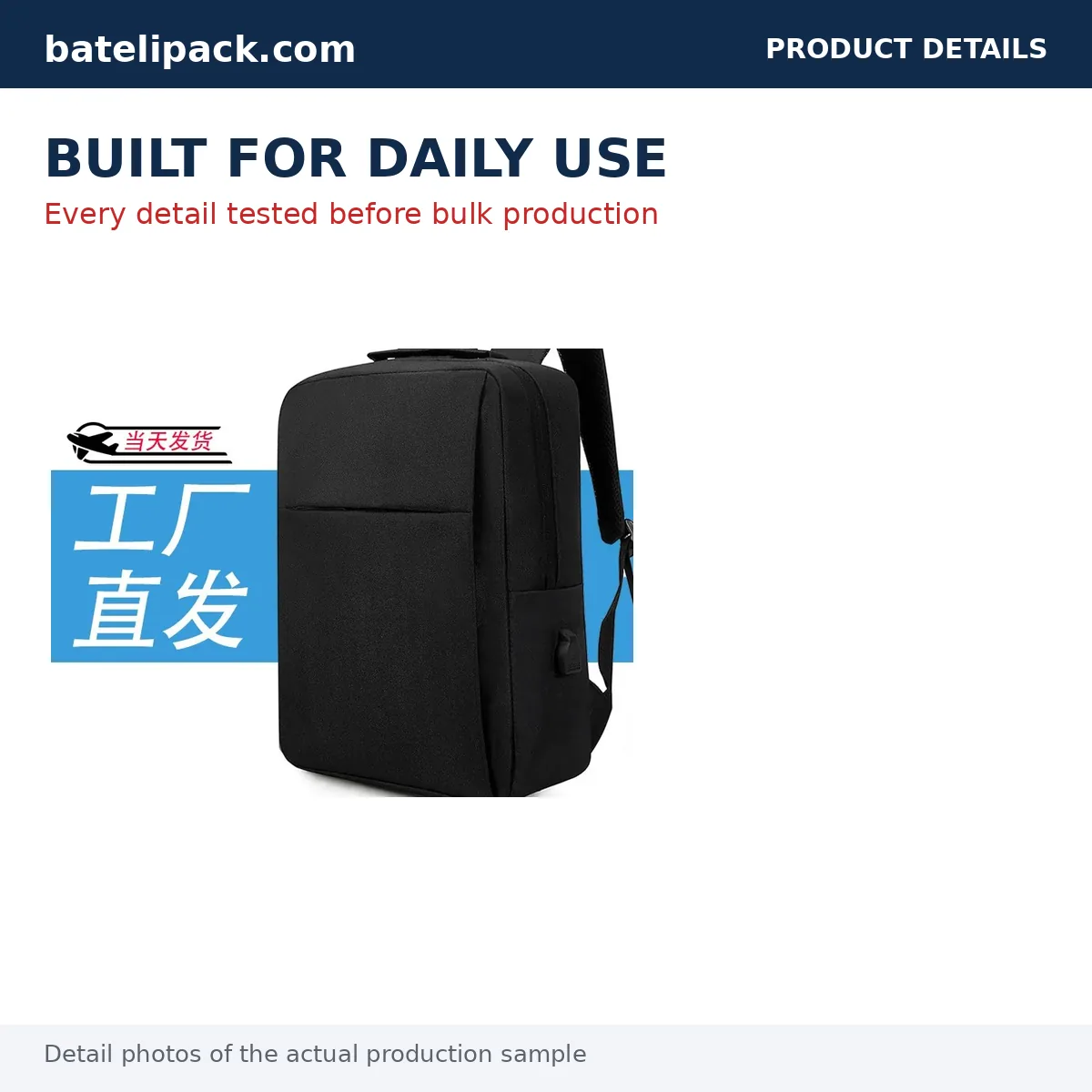 Business Backpack with Large Capacity, Padded Laptop Compartment — Custom Logo & OEM