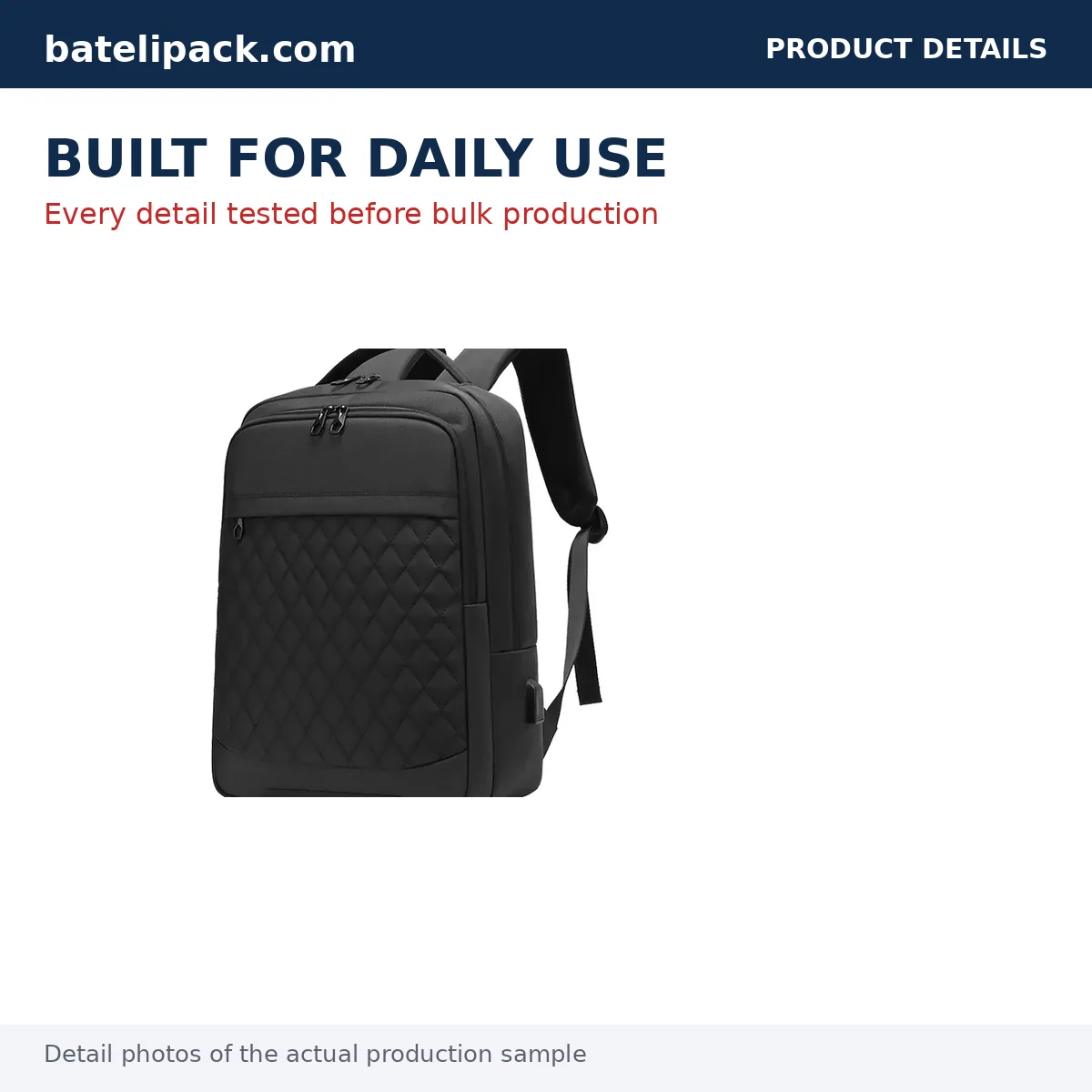 Business Backpack with Water-Resistant, Large Capacity, Padded Laptop Compartment — Custom Logo & OEM