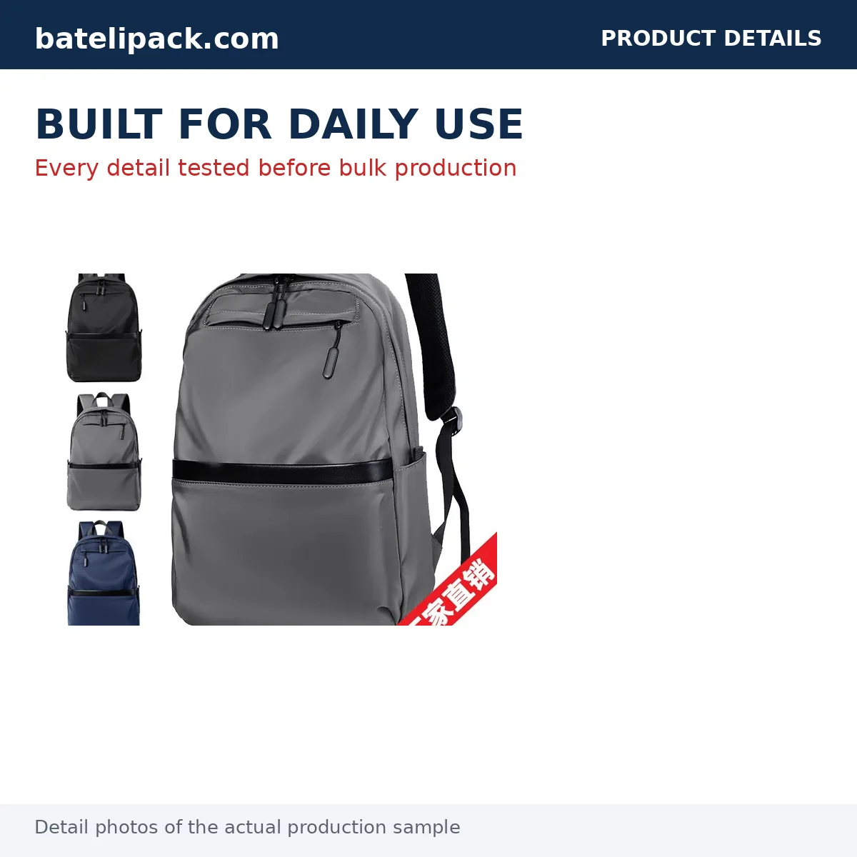 Business Backpack with Water-Resistant, Large Capacity, Padded Laptop Compartment — Custom Logo & OEM