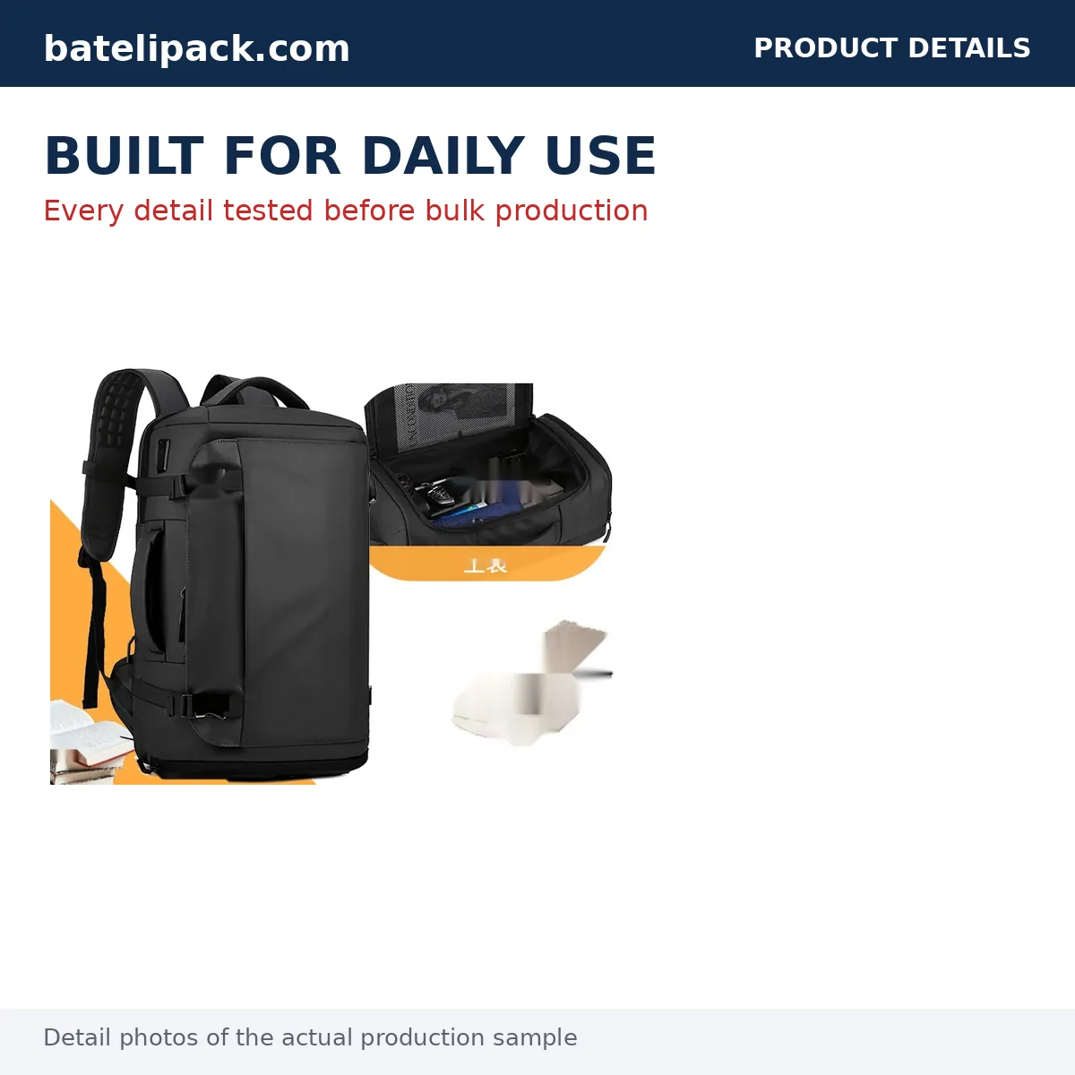 Business Backpack with Water-Resistant, Large Capacity, Padded Laptop Compartment — Custom Logo & OEM