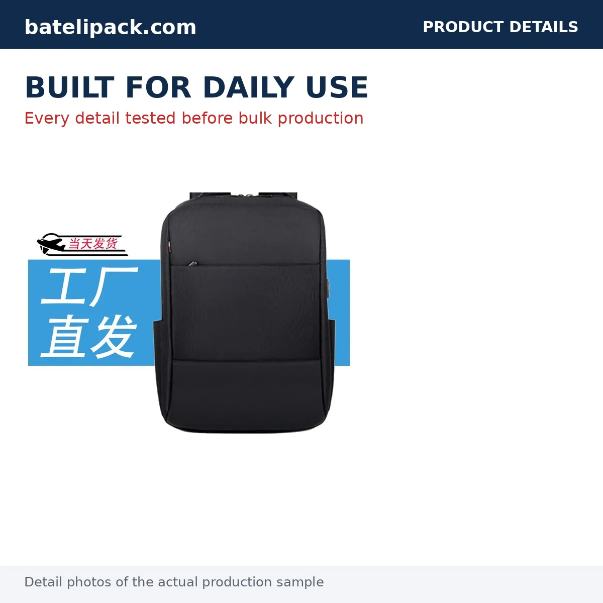 Business Backpack with USB Charging Port, Large Capacity, Padded Laptop Compartment — Custom Logo & OEM