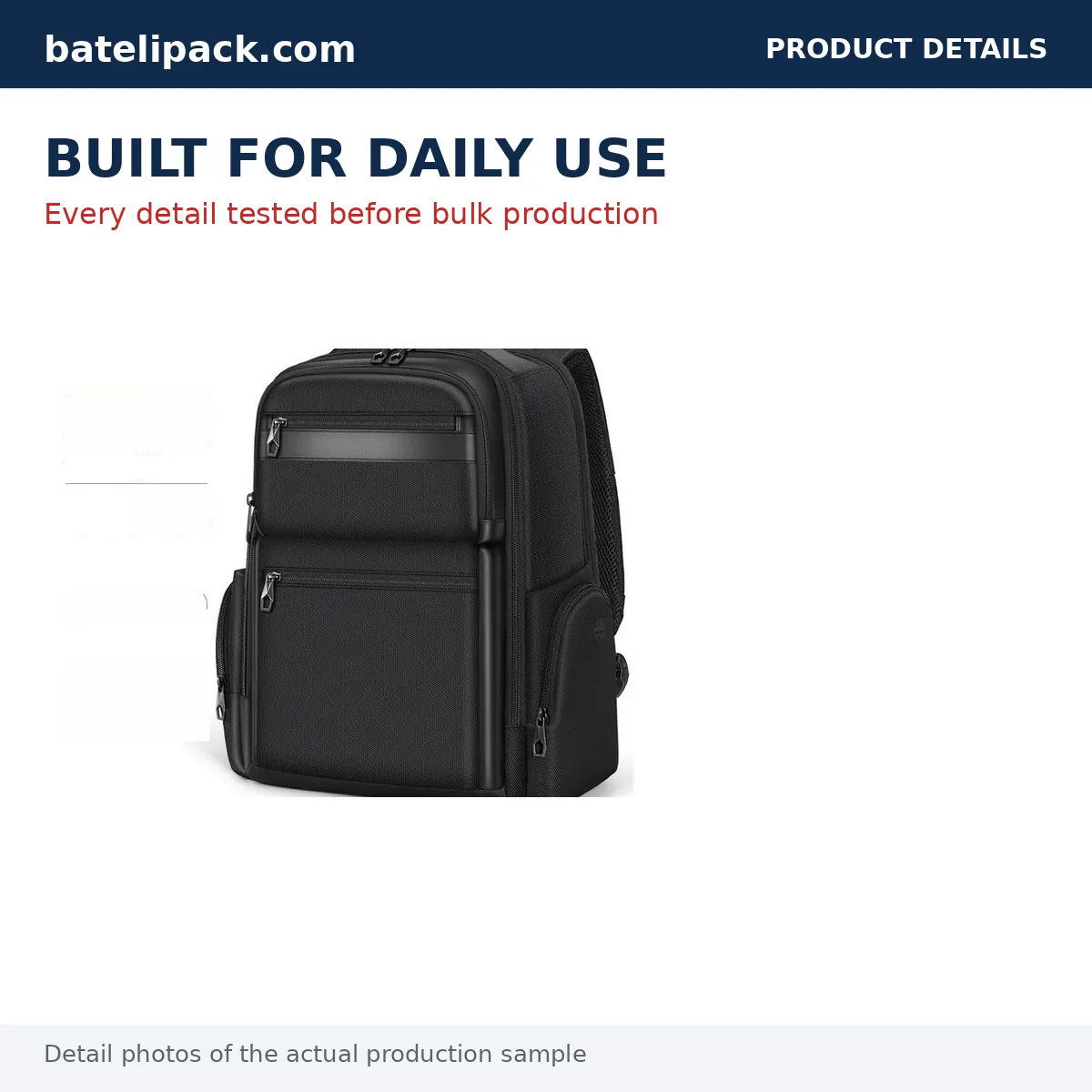 Business Backpack with Large Capacity, Padded Laptop Compartment, Travel Use — Custom Logo & OEM