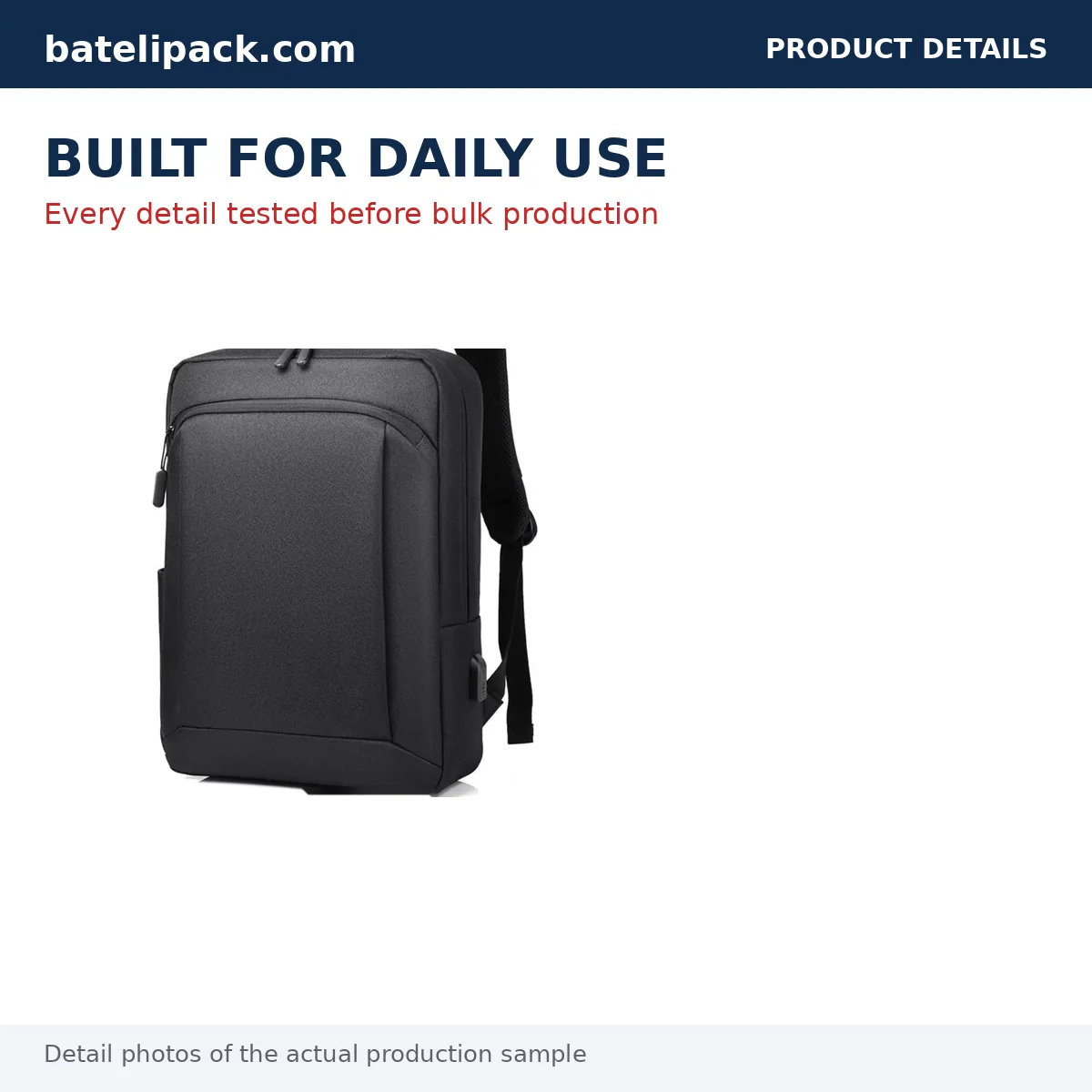 Business Backpack with Water-Resistant, Large Capacity, Padded Laptop Compartment — Custom Logo & OEM