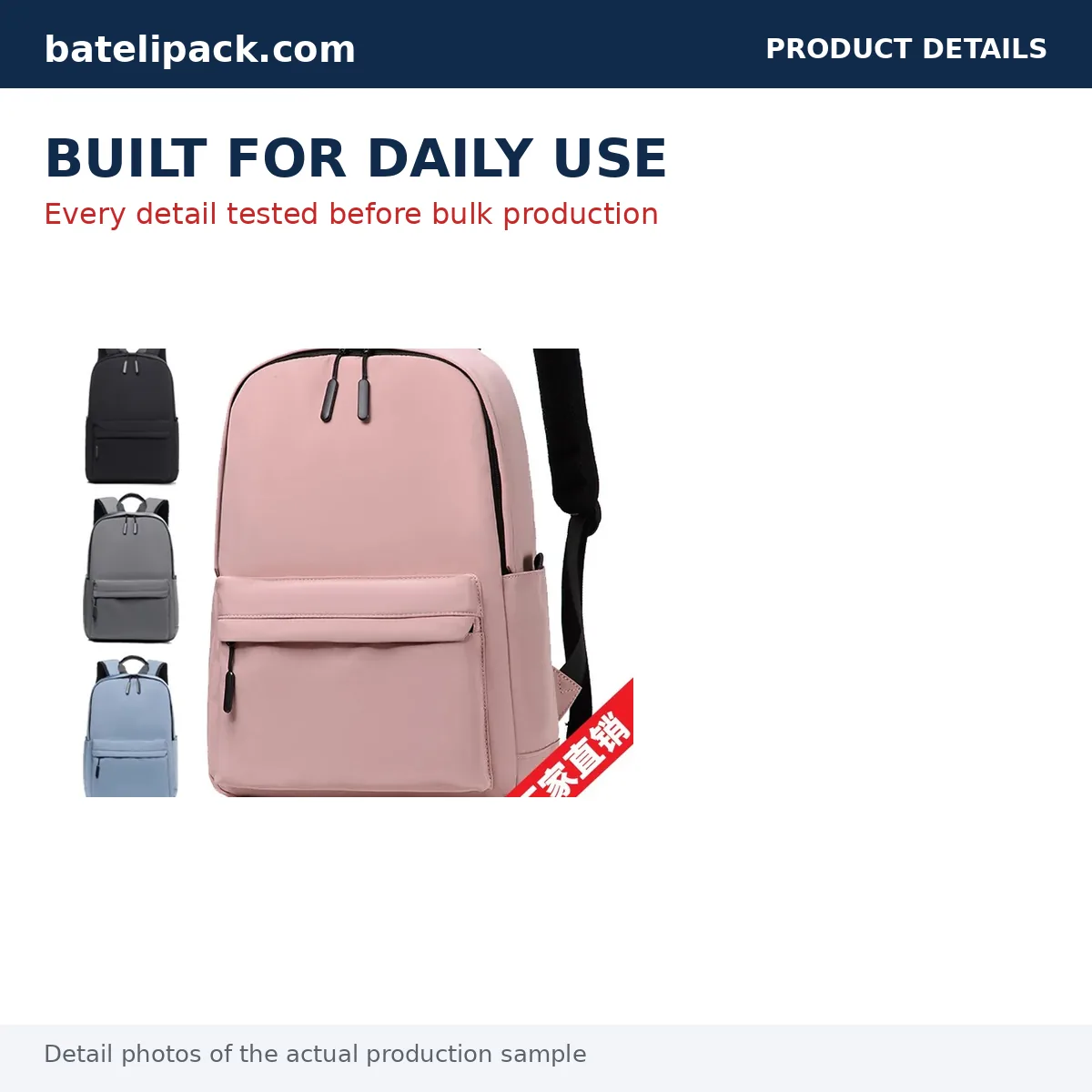 School Backpack with Water-Resistant, Lightweight — Custom Logo & OEM
