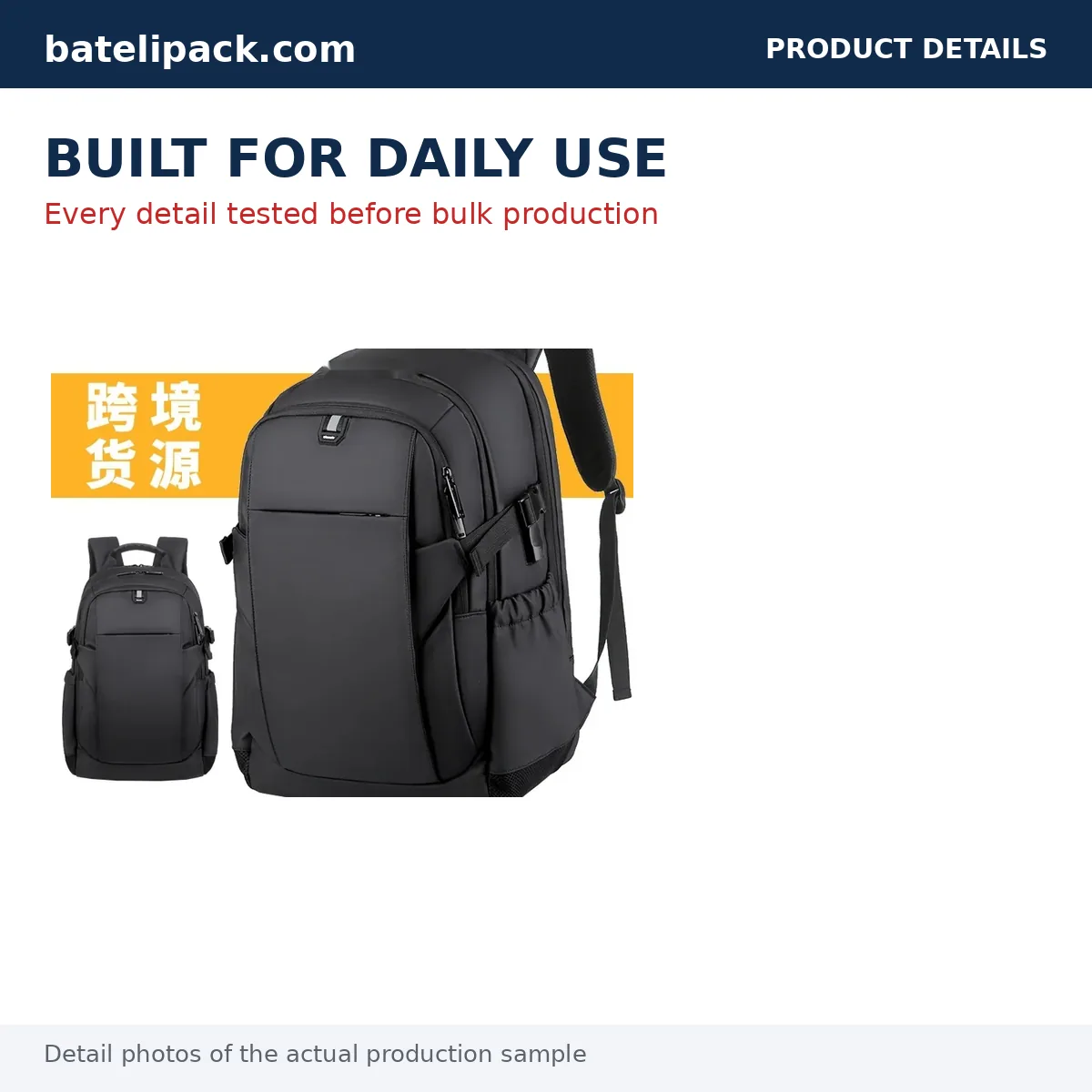 Business Backpack with Water-Resistant, Large Capacity, Padded Laptop Compartment — Custom Logo & OEM