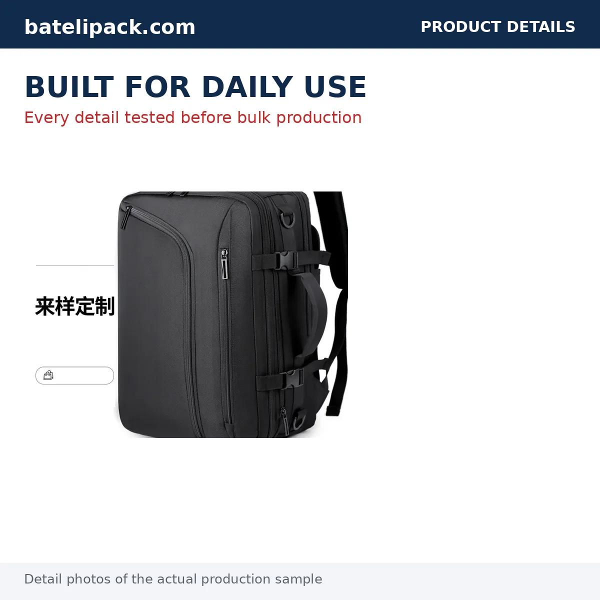 Business Backpack with Large Capacity, Padded Laptop Compartment, Travel Use — Custom Logo & OEM