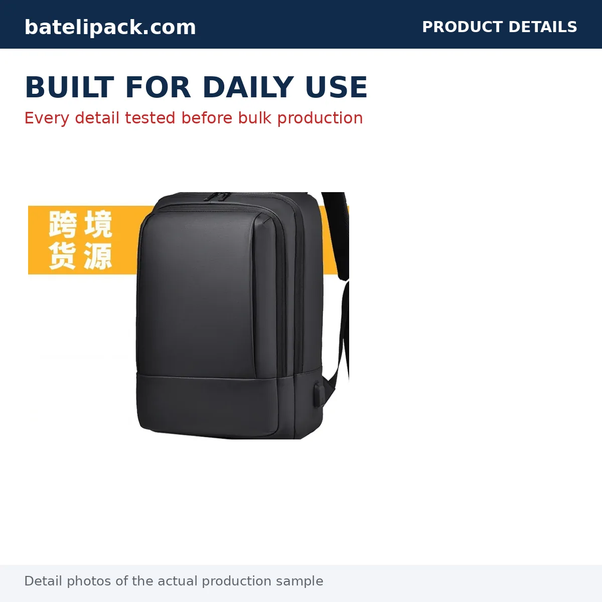 Business Backpack with Water-Resistant, Padded Laptop Compartment, Lightweight — Custom Logo & OEM