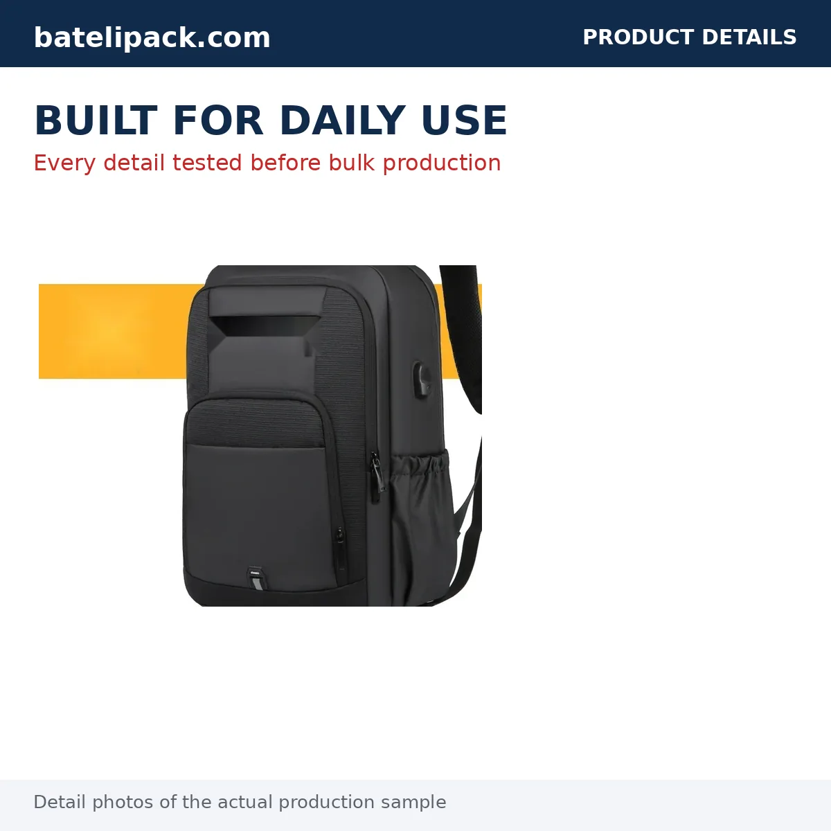 Business Backpack with Water-Resistant, Large Capacity, Padded Laptop Compartment — Custom Logo & OEM