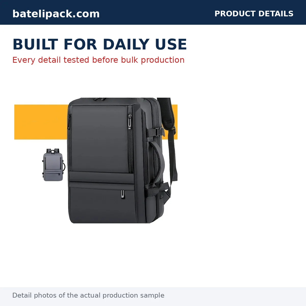 Business Backpack with Water-Resistant, Large Capacity, Padded Laptop Compartment — Custom Logo & OEM